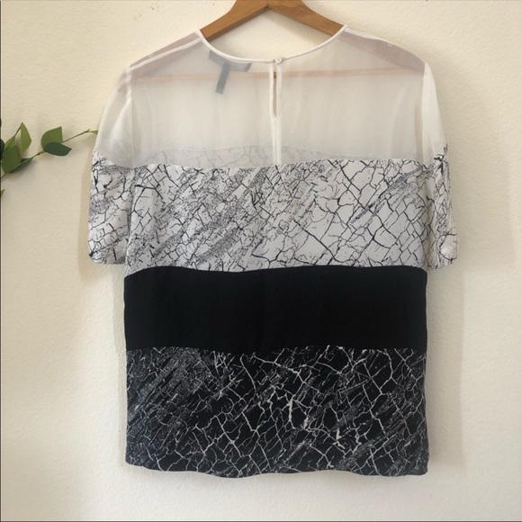 BCBG Maxaxaria Caleste Marble black and white top - Picture 2 of 5